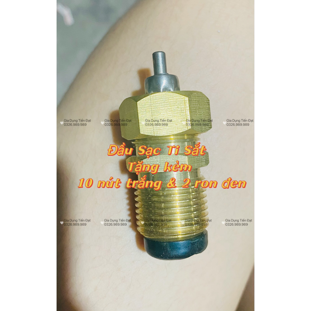 Sạc chiết gas mini,đầu bơm gas từ bình ga 12kg sang bình gas lon mini du lịch +Tặng 10 nút nhựa kèm ron đen