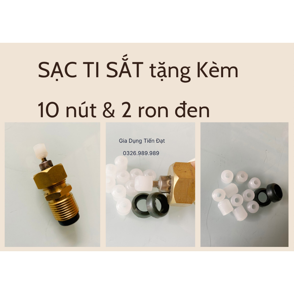 Sạc chiết gas mini,đầu bơm gas từ bình ga 12kg sang bình gas lon mini du lịch +Tặng 10 nút nhựa kèm ron đen