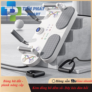 Dụng Cụ Plank 5 Trong 1 Hít Đất, Squat,Tập Bụng, Bảng Tập Chống Đẩy Có Dây Kháng Lực Tích Hợp Đồng Hồ Thông Minh
