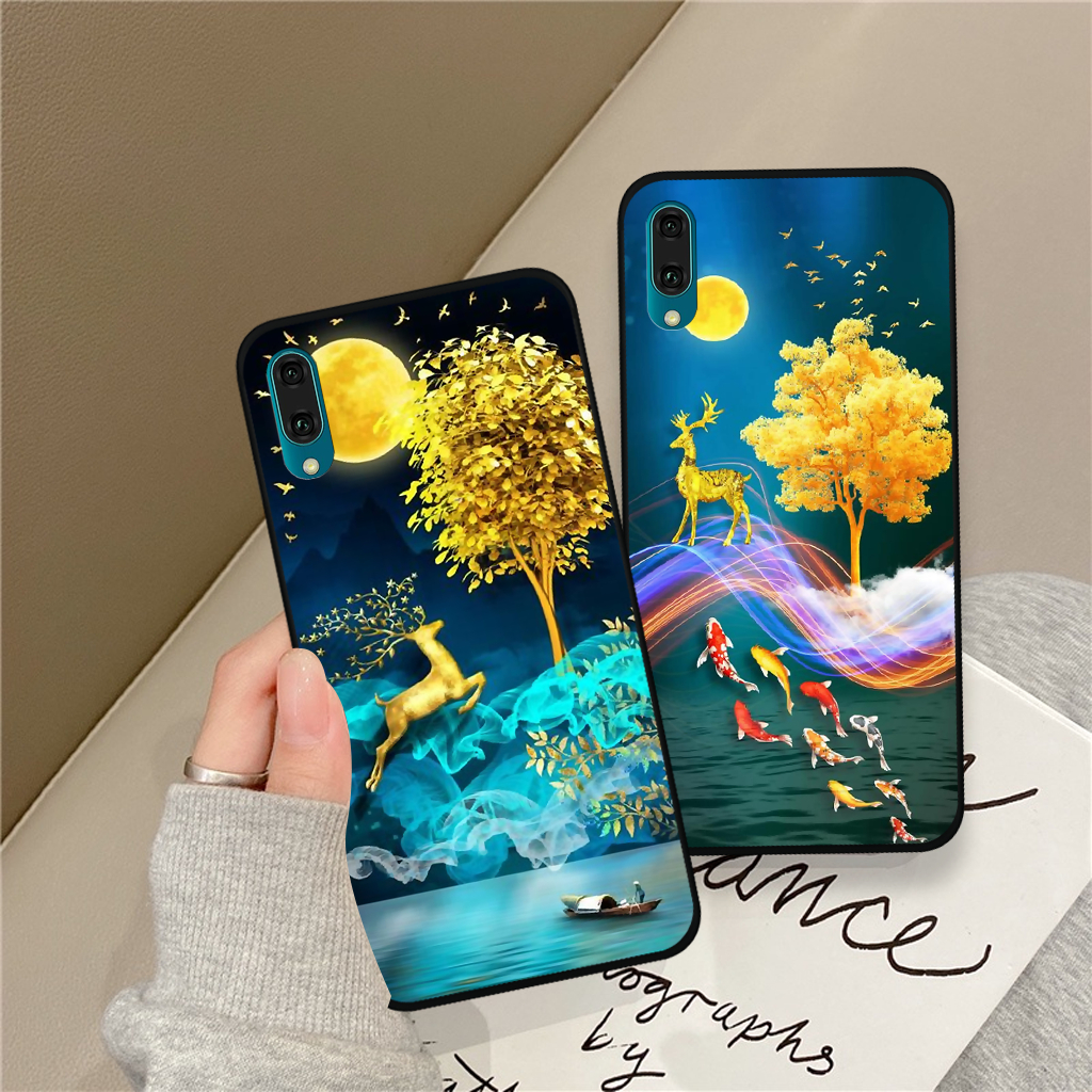 Ốp lưng Huawei Y7 Pro 2019 hình hoa, hươu nai sang trọng