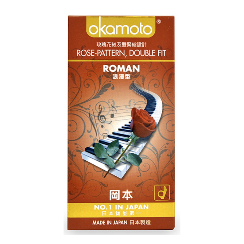 Bao Cao Su BCS Okamoto Roman Rose Pattern Double Fit 0.04 x 51mm vân hoa hồng dâng tràn cảm xúc