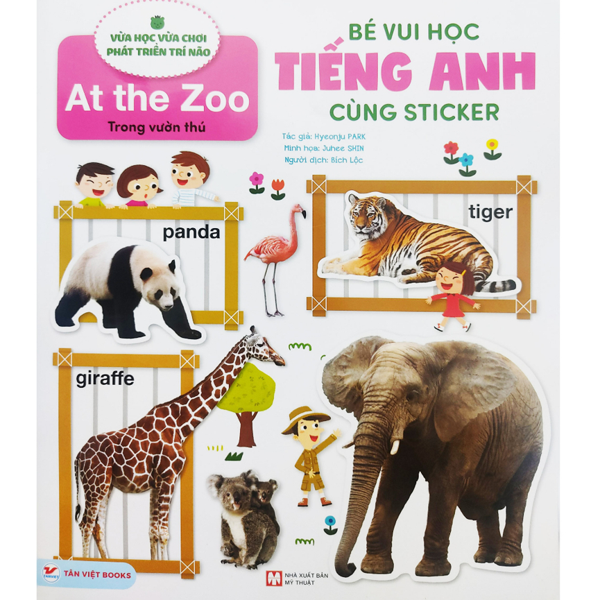 Sách - Combo 5 cuốn Bé vui học tiếng Anh cùng sticker: Alphabet+At the zoo+First Words+My Day+ Numbers And Colors