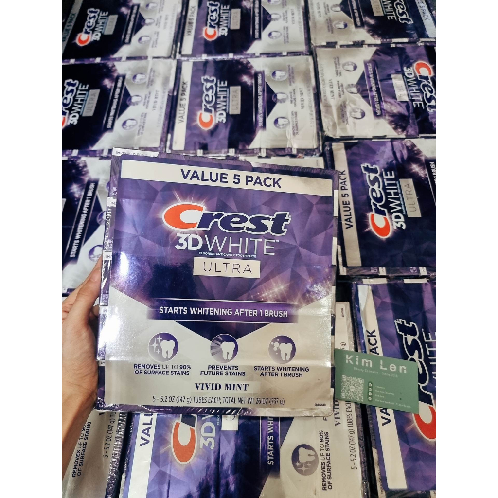 Kem đánh răng trắng răng Crest 3D Mỹ tuýp 156gr