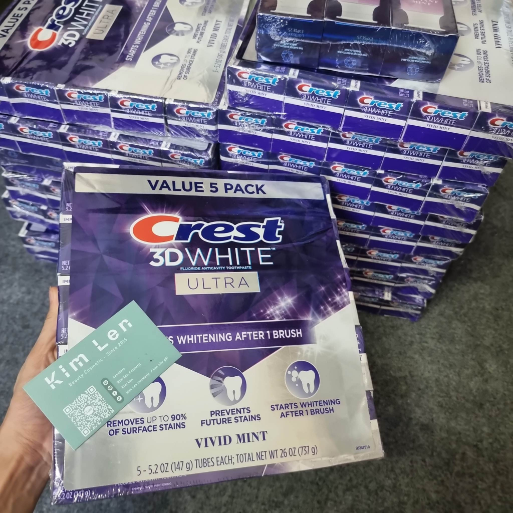 Kem đánh răng trắng răng Crest 3D Mỹ tuýp 156gr