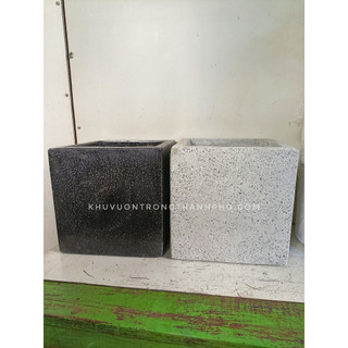 Chậu đá mài vuông 30x30cm xám