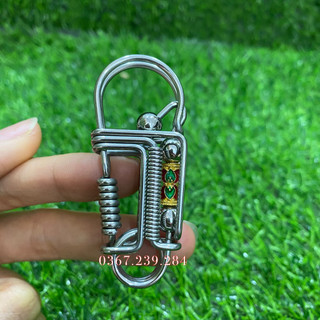 Móc Khoá Ô tô, Xe Máy - Móc Khóa Inox 304 Không Gỉ - Móc Khóa Hoạ Tiết Xanh Đỏ Cao Cấp