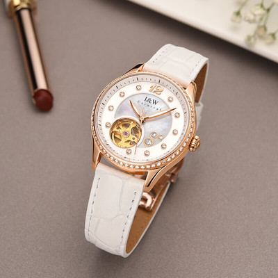 Đồng hồ nữ chính hãng I&W Carnival 573L-D1,Kính sapphire,chống xước,Chống nước30m,BH24 tháng,Máy cơ(Automatic),dây da