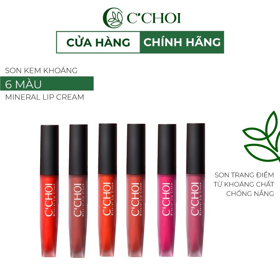 Son Kem Lì Lâu Trôi - Mỹ Phẩm Xanh C'CHOI - Son Kem Dưỡng Ẩm, Bám Màu Tốt, Không Chì