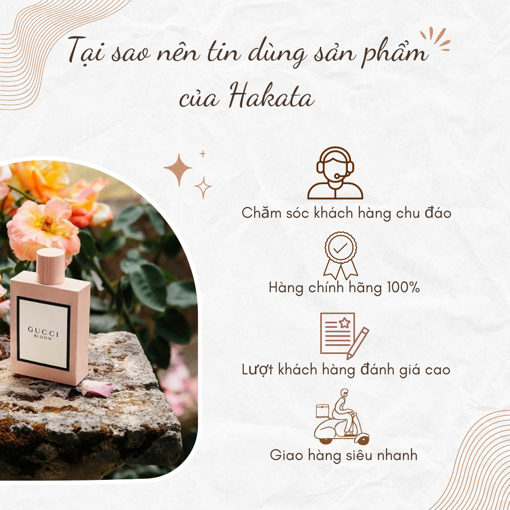 Nước hoa nữ Gucci Bloom Gocce Di Fiori EDT chiết 10ml thơm lâu nhẹ nhàng tươi mới- Hakata Official