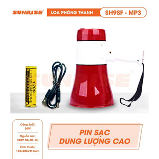 Loa phóng thanh công suất lớn 50W chính hãng Sunrise SH9SF-MP3 Loa phóng thanh cầm tay, ghi âm rao bán hàng