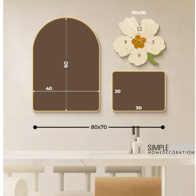 Bộ Tranh Tráng Gương - Bộ 3 món, Trang Trí Tường Nhà, Phong Cách Bắc Âu - Simple House.
