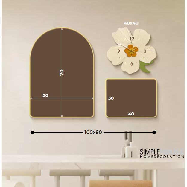 Bộ Tranh Tráng Gương - Bộ 3 món, Trang Trí Tường Nhà, Phong Cách Bắc Âu - Simple House.