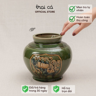 Bình Hoa, Lọ Hoa Họa Tiết Hoa Quả Gốm Hiên Vân Tại TRẠI CÁ Decor Trang Trí Bàn Ăn, Bàn Trà, Bàn Làm Việc, Quà tặng