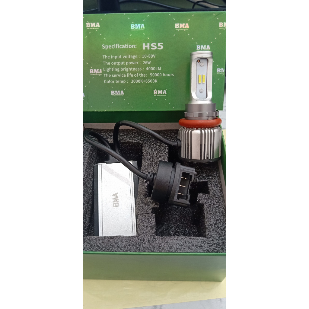 ĐÈN PHA LED XE AB ĐẦU BÒ, LEAD 110, PCX 2011 Hàng BMA Có quạt tản nhiệt Mẫu Mới Siêu Sáng Chân HS5