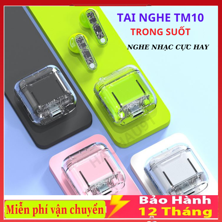 Tai Nghe Gaming Không Dây  TM10/YX06  Bluetooth TWS 5.3Trong Suốt, Nghe nhạc Cực Hay, Chất Lượng Cao, Bảo Hành 12 Tháng