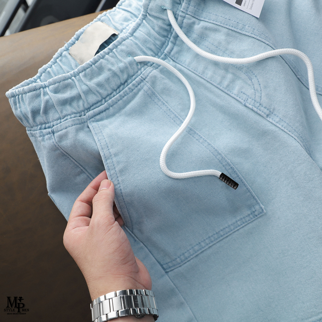 -Quần short trên gối chất vải jean thun co giản form vừa vẹn thoải mái 004