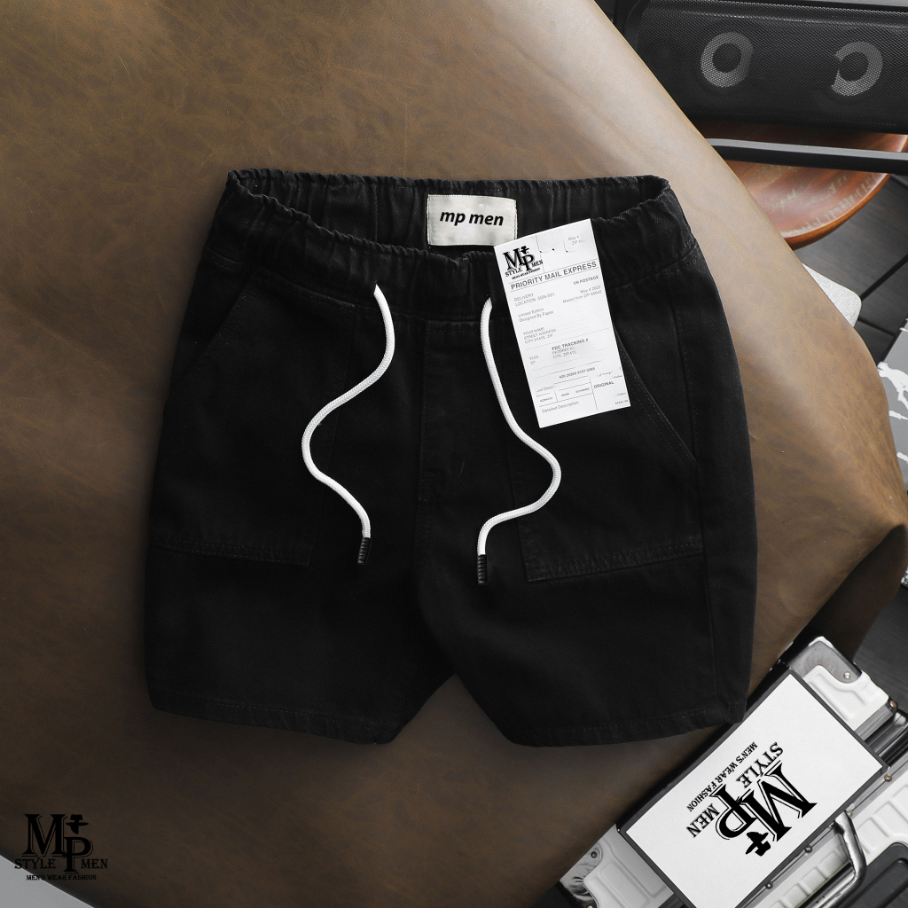 -Quần short trên gối chất vải jean thun co giản form vừa vẹn thoải mái 004