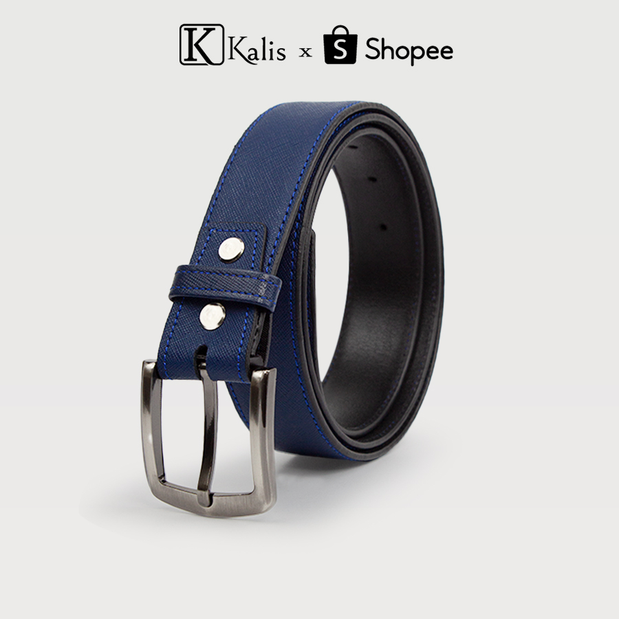 Dây Nịt Nam Da Bò Thật Chính Hãng Kalis Cao Cấp Đầu Khóa Kim Bản 3,3cm x 120cm Sang Trọng