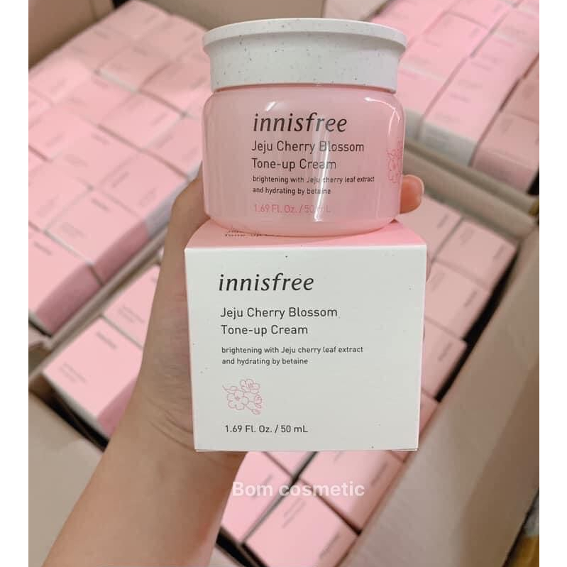 Kem Dưỡng Ẩm Nâng Tone Trắng Hồng Da Innisfree Jeju Cherry Blossom Tone Up Cream/ Glow Jelly Cream 50ml
