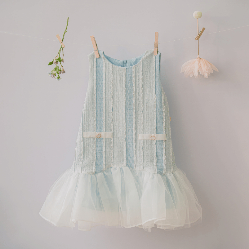 Váy xinh cho bé gái Sora.bébé Ocean Dress chất thun dáng suông phong cách Hàn Quốc nhẹ nhàng