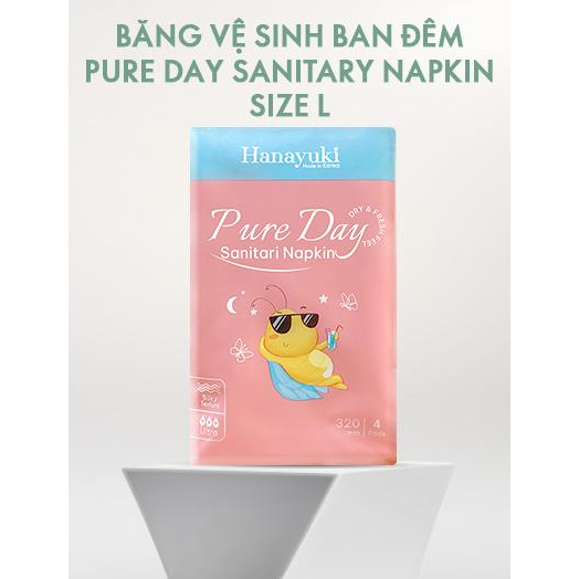 Băng Vệ Sinh Ban Đêm Siêu Thấm Chống Tràn Pure Day Sanitary Napkin Size L