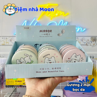 GƯƠNG 2 MẶT BỌC DA CUTE