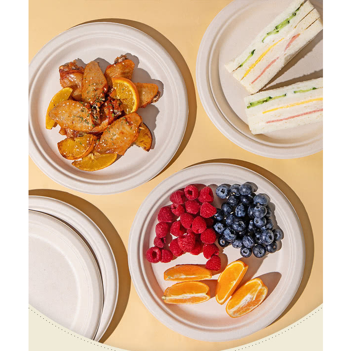 Set 50 đĩa nhựa dụng một lần, đĩa nhựa đựng thức ăn, hoa quả…. Dùng cho bữa tiệc, picnic, dã ngoại…. tiện dụng