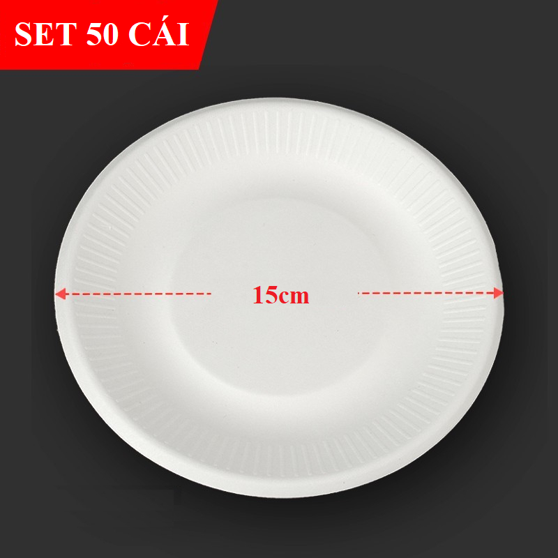 Set 50 đĩa nhựa dụng một lần, đĩa nhựa đựng thức ăn, hoa quả…. Dùng cho bữa tiệc, picnic, dã ngoại…. tiện dụng