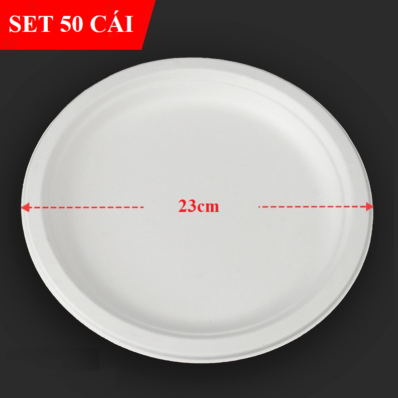 Set 50 đĩa nhựa dụng một lần, đĩa nhựa đựng thức ăn, hoa quả…. Dùng cho bữa tiệc, picnic, dã ngoại…. tiện dụng