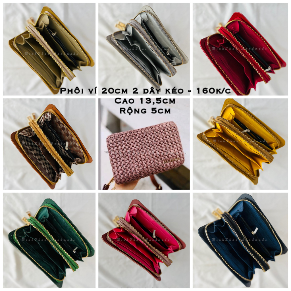 Phôi ví 20cm 2 dây kéo