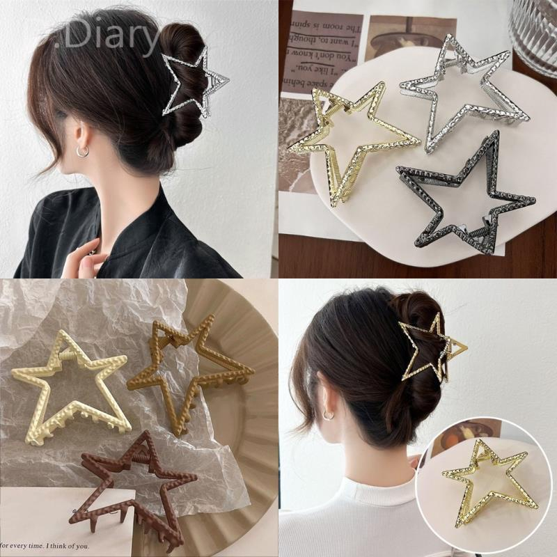 ⭐Y2k Kẹp Tóc Đuôi Ngựa Bằng Kim Loại Hình Ngôi Sao Năm Cánh Ngọt Ngào Cá Tính Cho Nữ