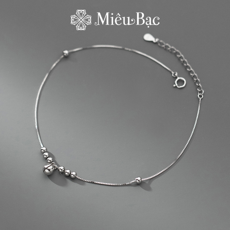 Lắc chân bạc nữ Miêu Bạc bi chuông sang chảnh chất liệu bạc S925 thời trang phụ kiện trang sức MC03