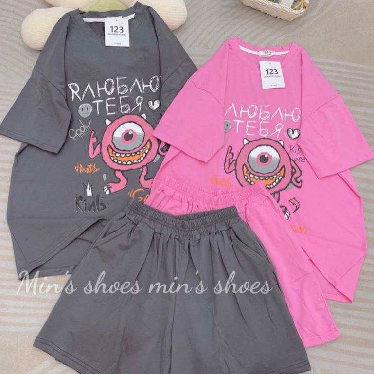 Min's Shoes - Set Đồ Nữ Cotton Mịn Form Rộng Bộ 606