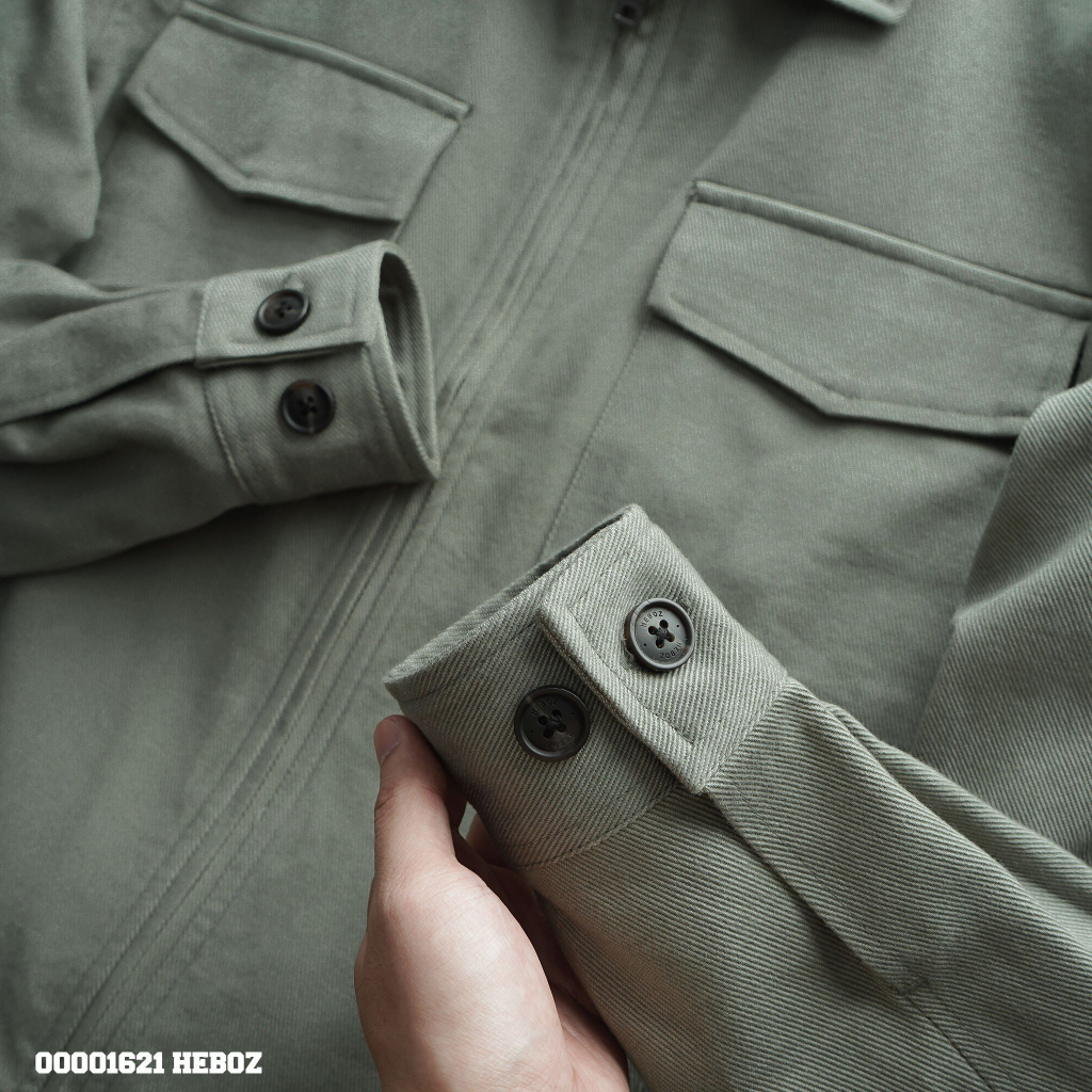 Áo khoác kaki dáng classic Heboz 3M, vải kaki cao cấp, có dây kéo thời trang phong cách - 00001621