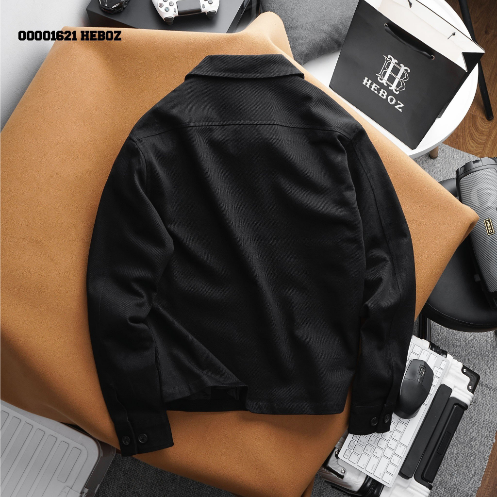 Áo khoác kaki dáng classic Heboz 3M, vải kaki cao cấp, có dây kéo thời trang phong cách - 00001621