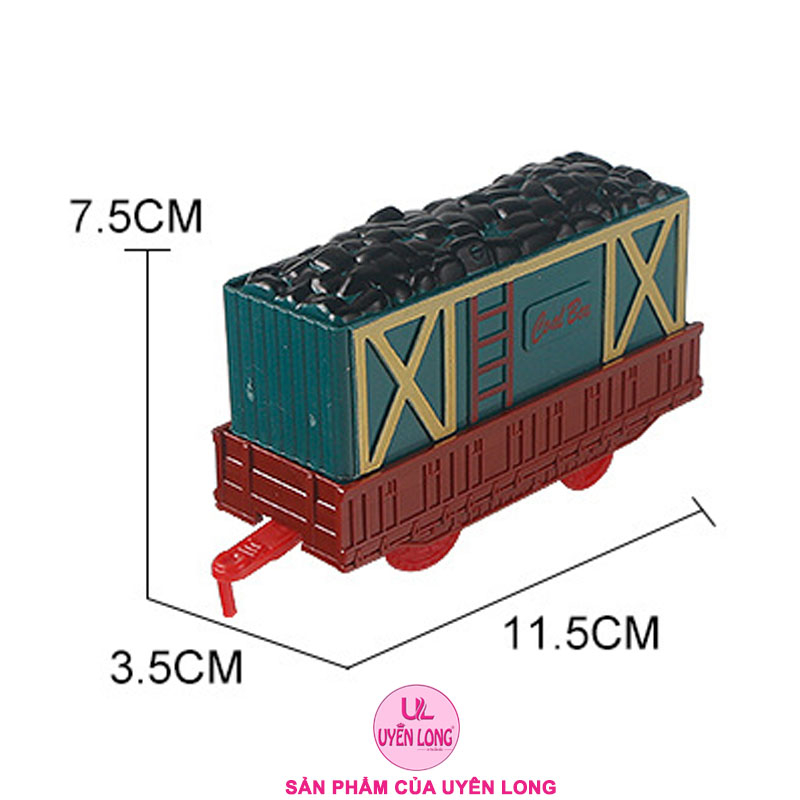 Đồ Chơi Tàu Hỏa Đường Ray Thomas 3 Toa, Đèn Nhạc, Âm Thanh, Khói Mô Phỏng, Đường Ray To Dễ Lắp Ráp