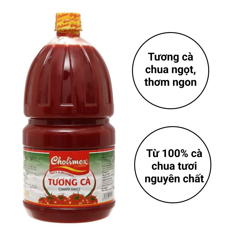 Tương Cà Cholimex 2.1KG  - Tương cà chua cấp thêm năng lượng, kích thích vị giác - KETCHUP 2,1kg