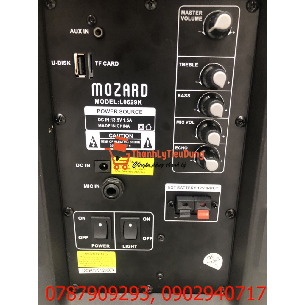 Loa Kéo Bluetooth Mozard L0629K Đen Xám - HÀNG TRƯNG BÀY