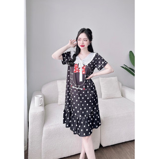 Đầm lụa viền hoạ tiết siêu xinh xắn