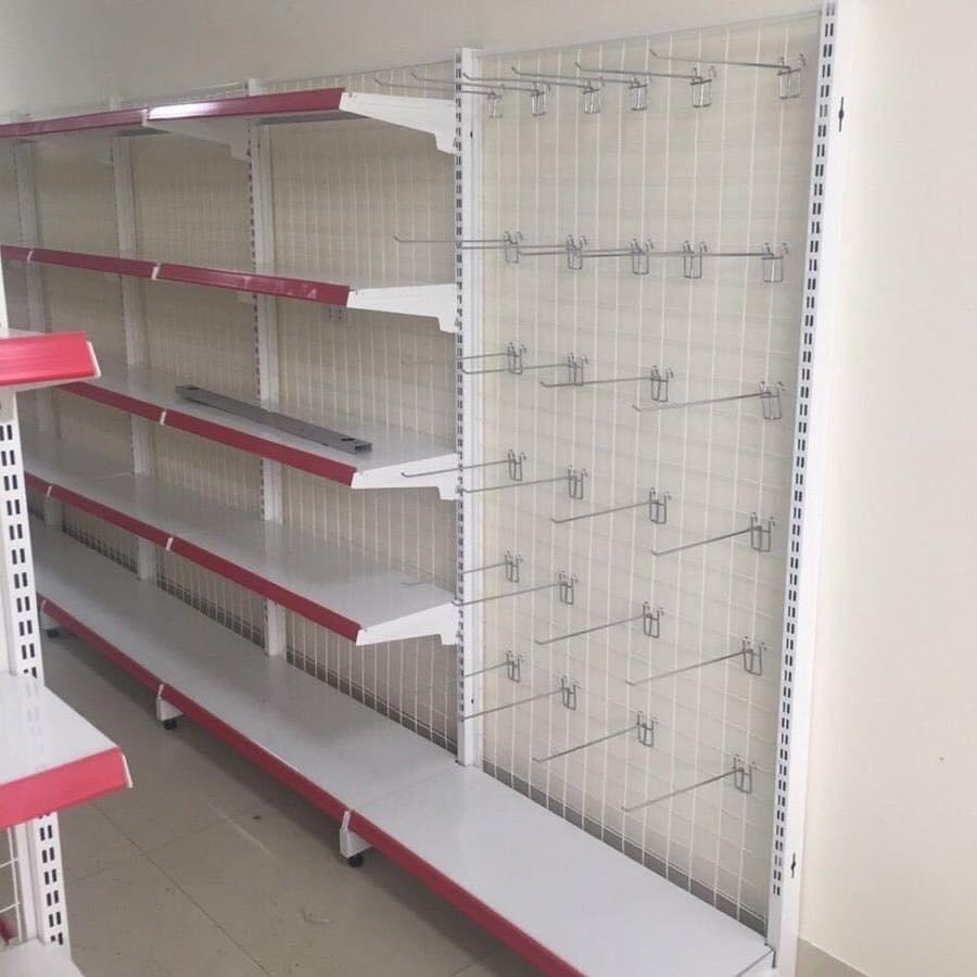 Bình Minh - Kệ siêu thị đơn áp tường Dài 0.7m , 0.9m -cao 1.2m, 1.5m  dày dặn , chắc chắn