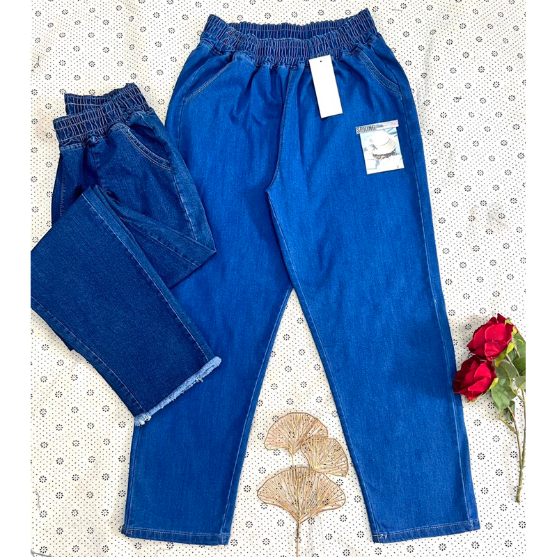 Quần jean 9 tấc co giãn, quần jean lưng thun từ 45 kí đến 65 kí