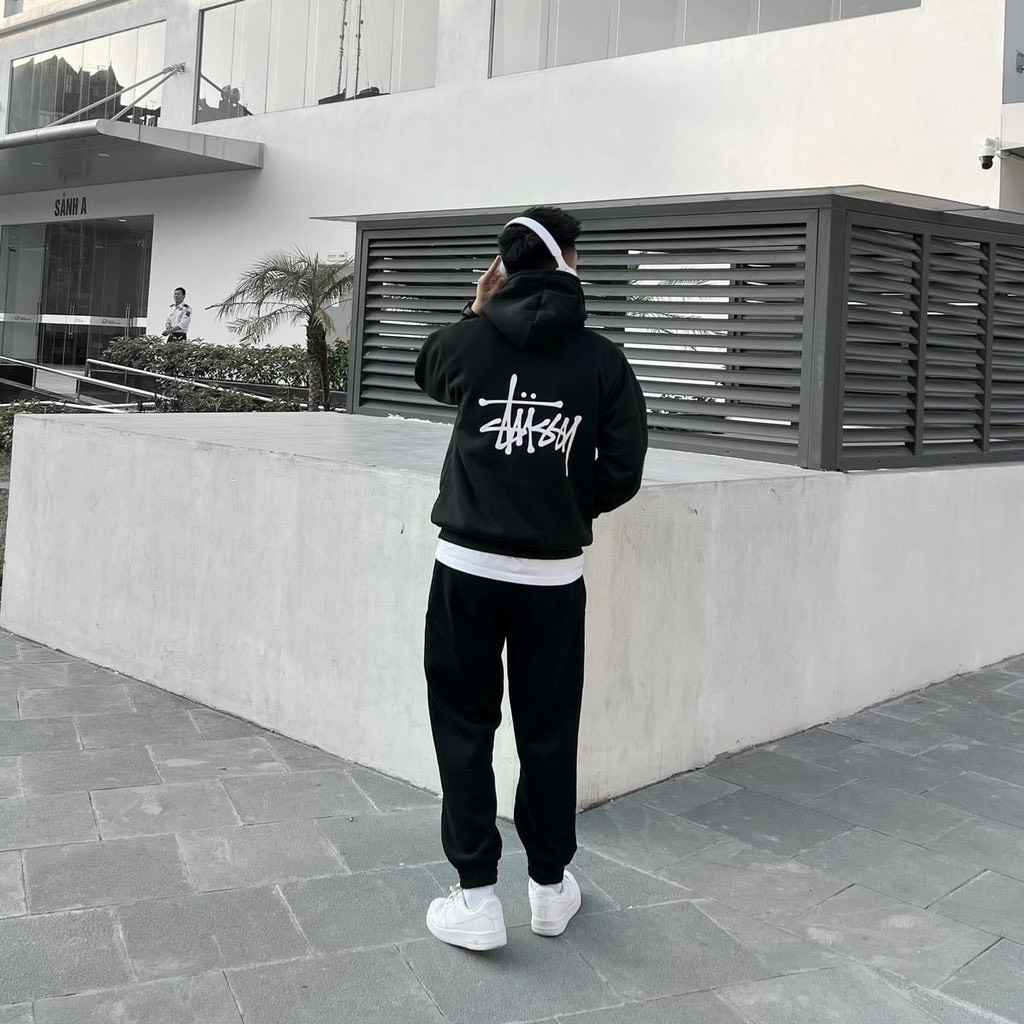 Áo khoác hoodie zip Stussy chính hãng chất nỉ cao cấp unisex nam nữ basic  form rộng oversize local brand 207HD | BigBuy360 - bigbuy360.vn