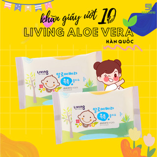 Khăn giấy ướt living hàn quốc 10 tờ cồn - túi - wet tissue