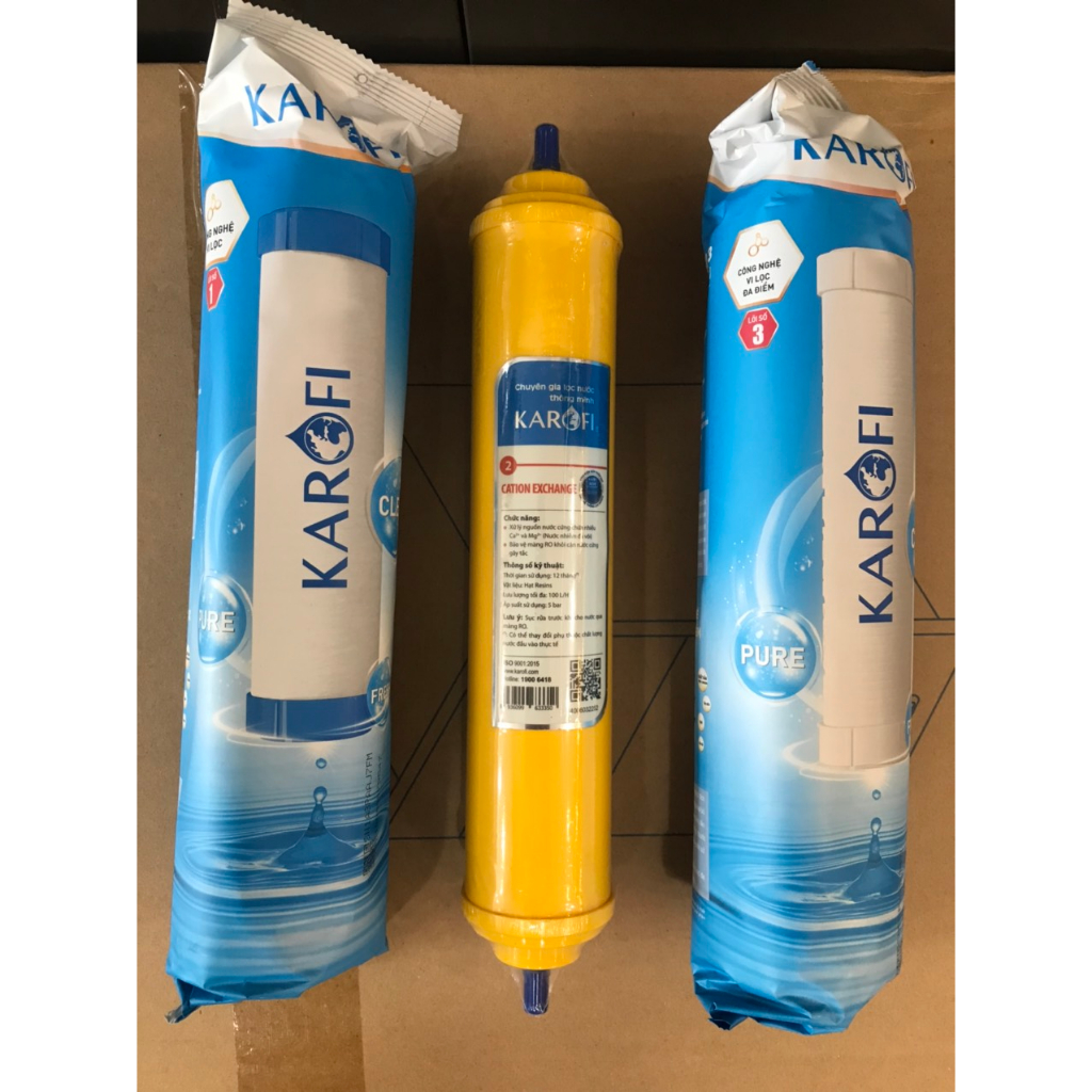Bộ 3 lõi lọc nước karofi số 123  - dành thay cho model karofi k8ro-h