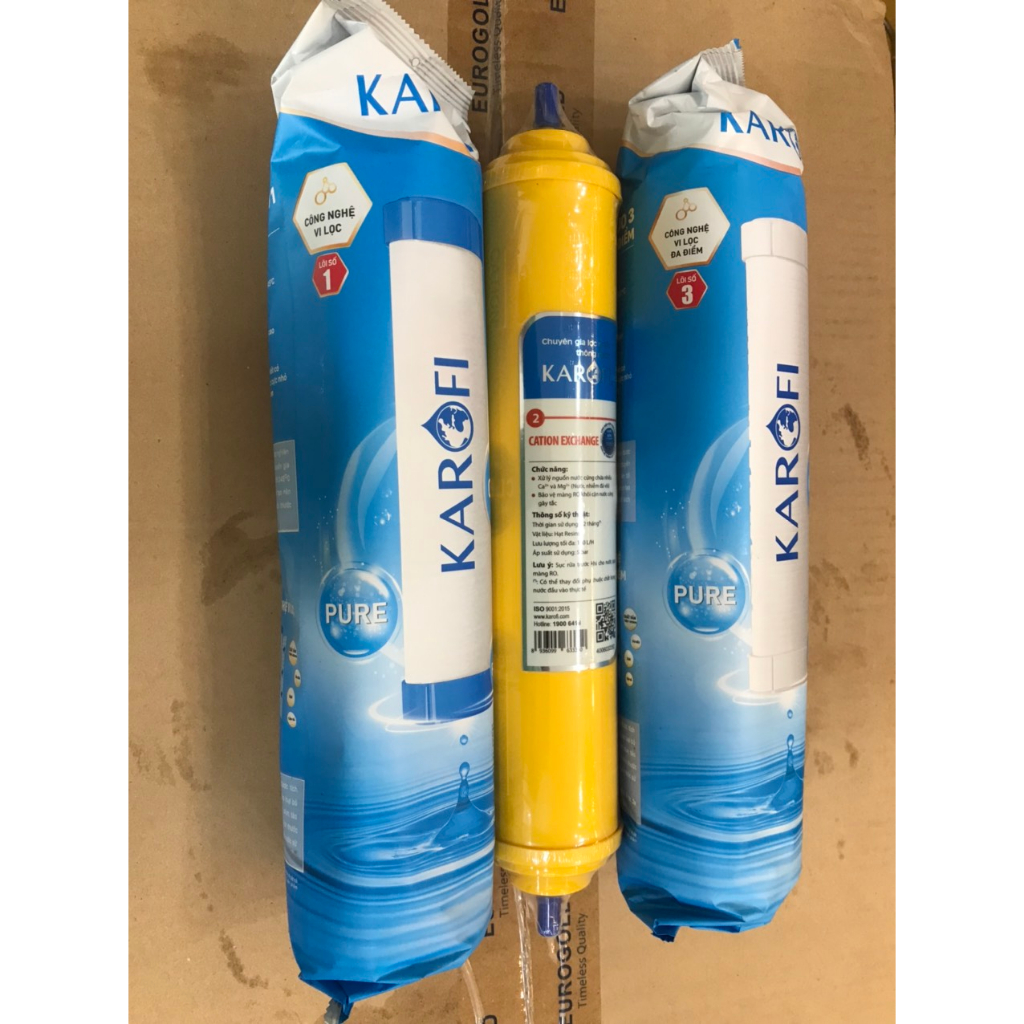 Bộ 3 lõi lọc nước karofi số 123  - dành thay cho model karofi k8ro-h