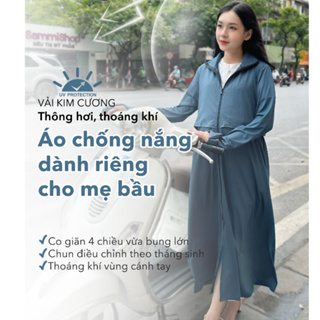 MEDYLA - Áo chống nắng dáng dài vải kim cương chống tia UV áo dáng dài có