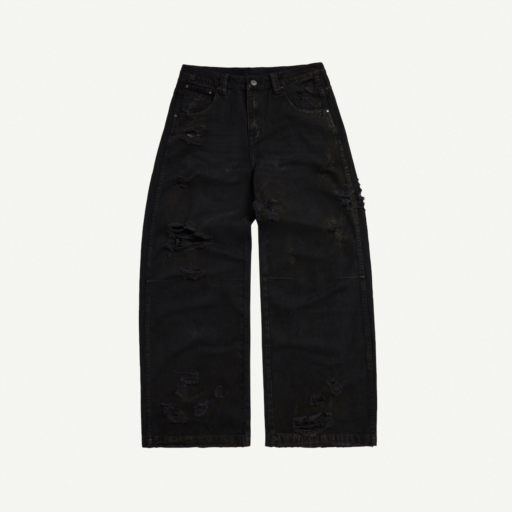 TRASH JEANS BLACK / Quần jeans cạp trễ / GAMBLE WORLDWIDE