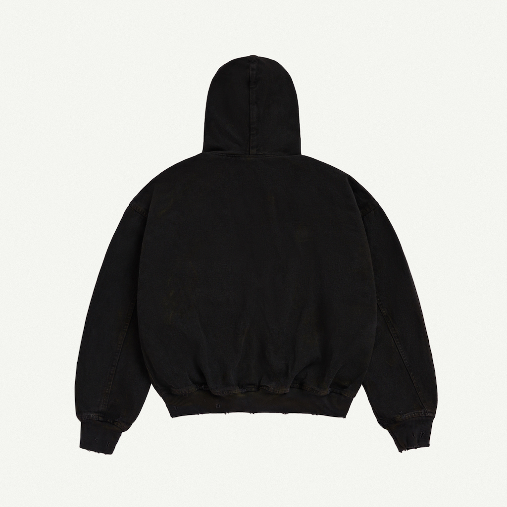 TRASH FULLZIP HOODIE BLACK / Áo hoodie vải jeans / GAMBLE WORLDWIDE