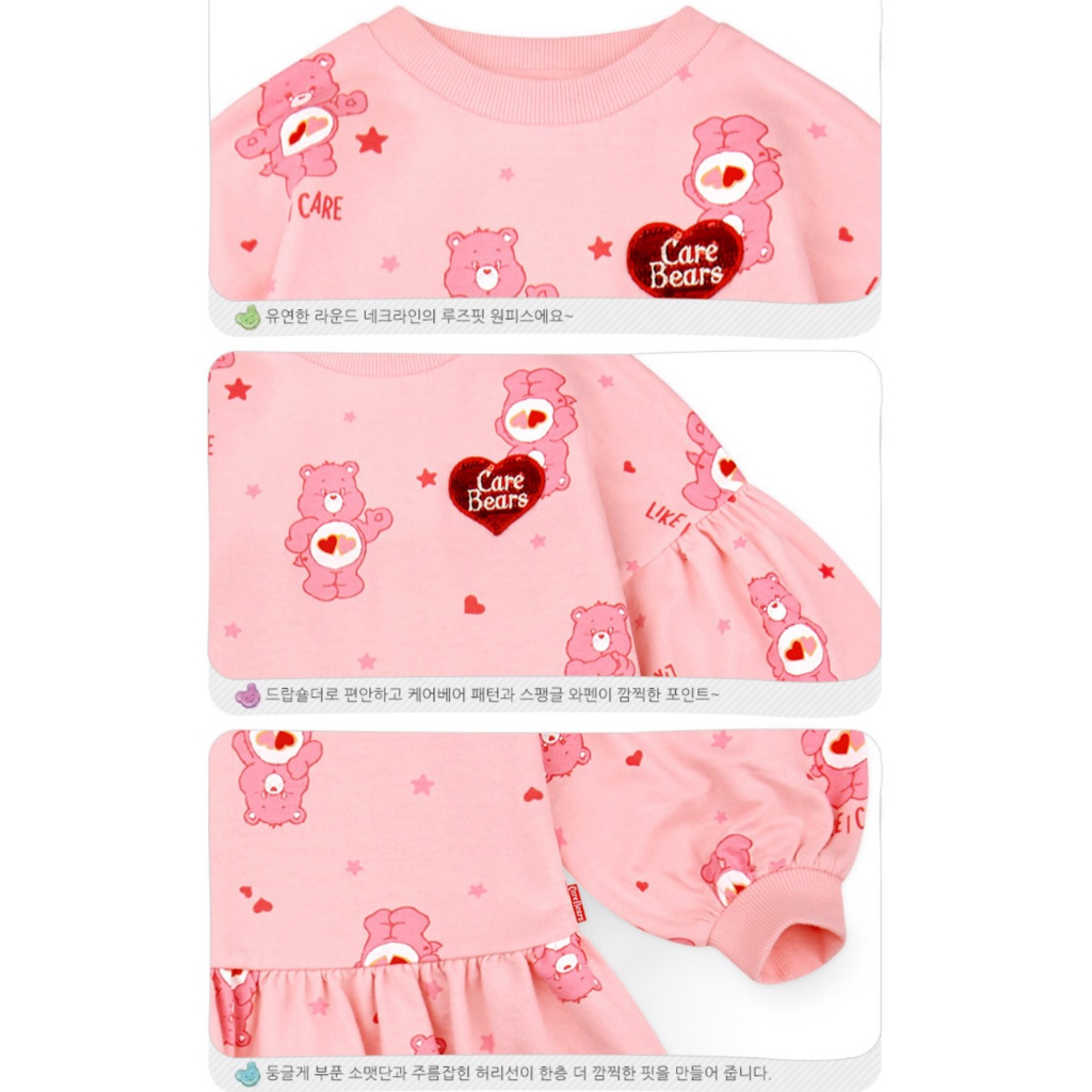 Váy dài nỉ Jelispoon gấu hồng dễ thương Nga Fish V1NG2