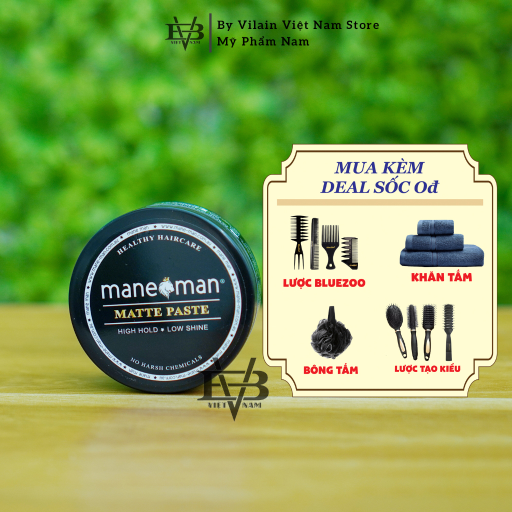 Sáp vuốt tóc Mane Man Matte Paste 100g Australia + Tặng quà tùy chọn Deal sốc